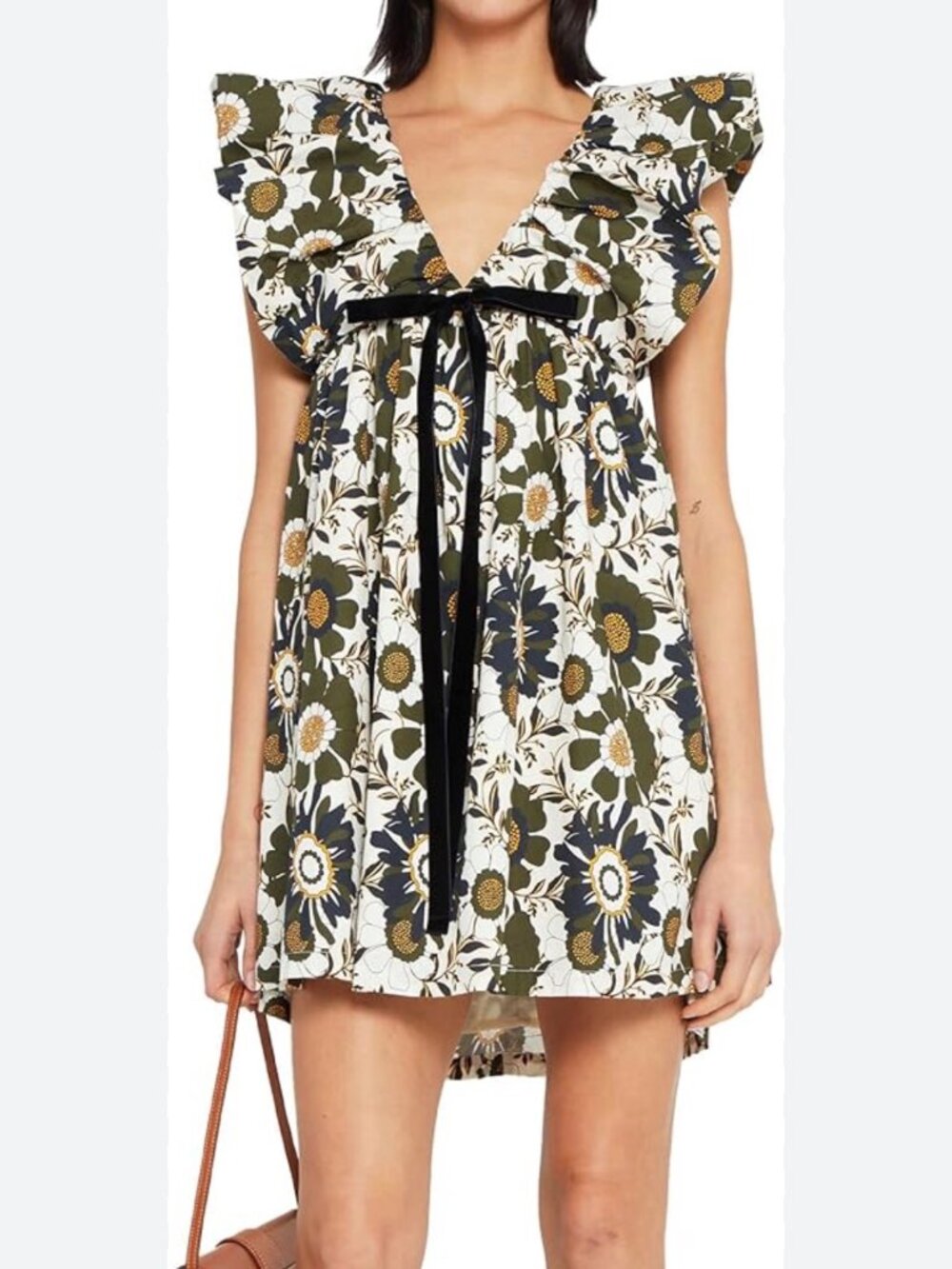 Olive Green Navy Floral Mini Dress - Amazon